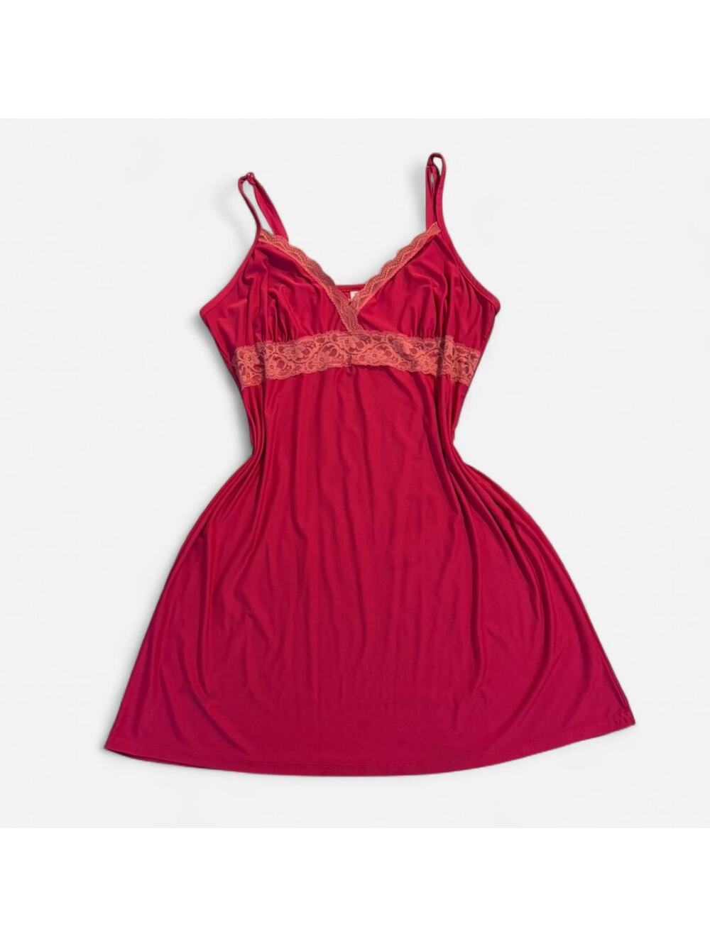 Vintage pink lace trim slip